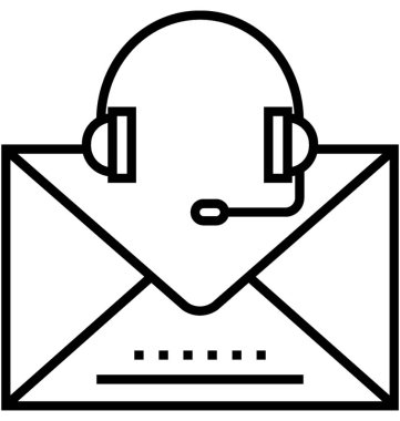 E-posta destek hattı vektör simgesi