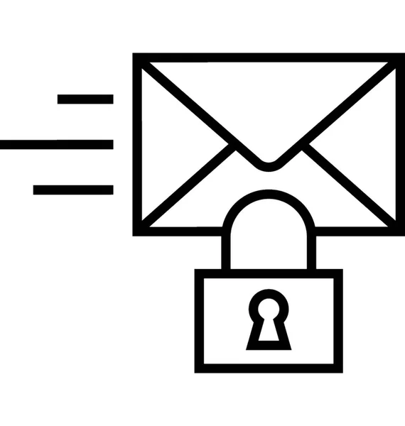 Icône Vectorielle Ligne Cryptage Courrier — Image vectorielle