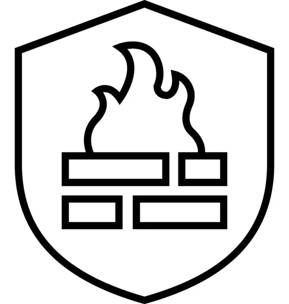 Vektorové Ikony Brány Firewall Line — Stockový vektor