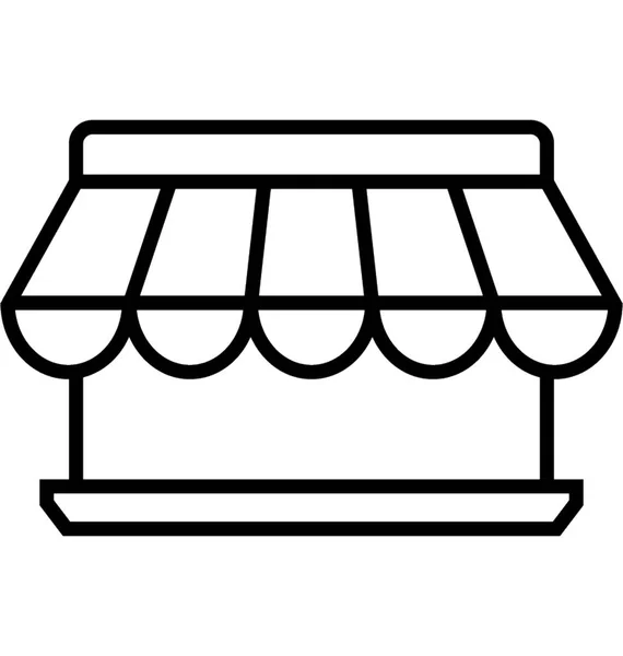 Online Shop Icono Vector Línea — Vector de stock