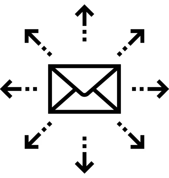 Mail Marketing Linienvektorsymbol — Stockvektor
