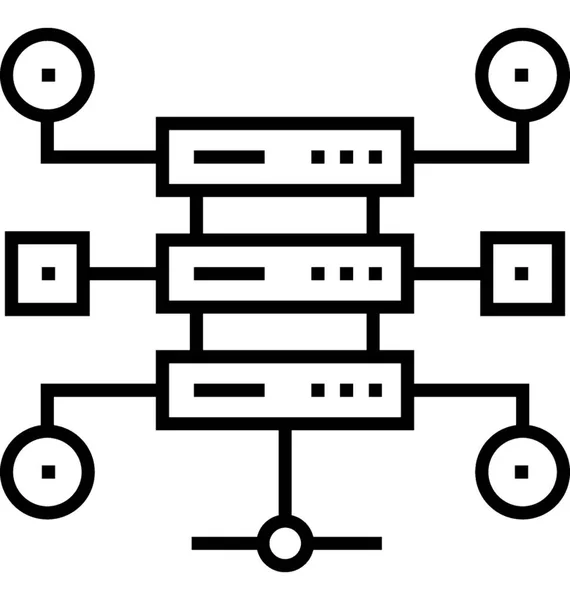 Línea Estructura Datos Vector Icono — Vector de stock