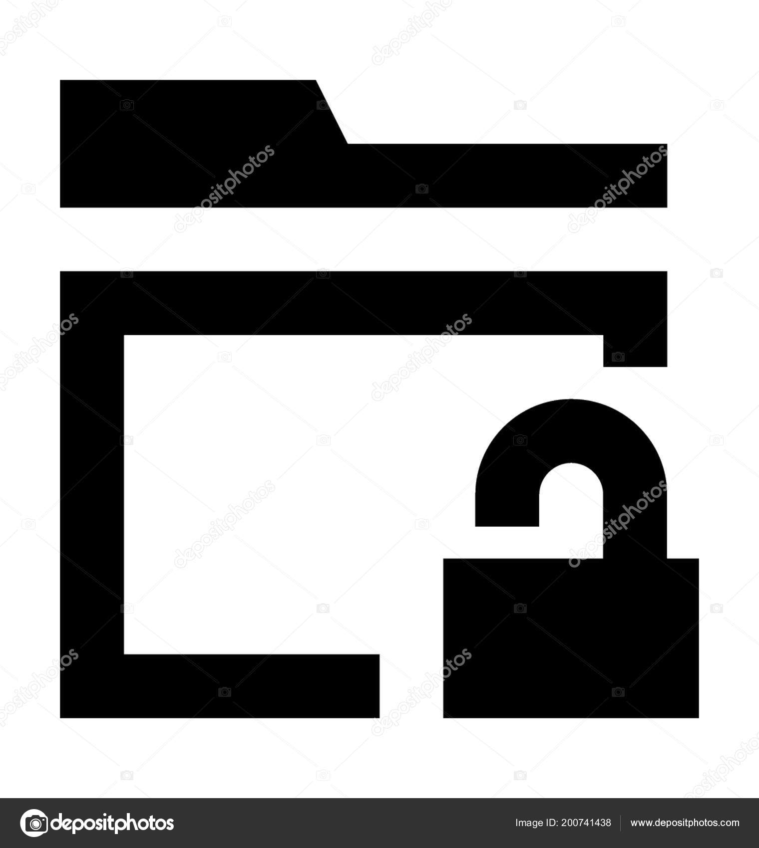 Icone Vectorielle Plate Dossier Verrouille Image Vectorielle Par Creativestall C Illustration