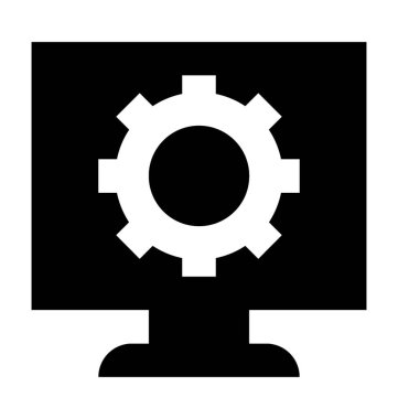 Monitör ayarları düz vektör simgesi