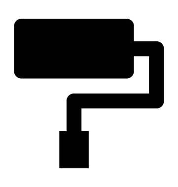 Boya silindiri düz vektör simgesi 