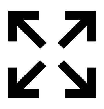 Ekran düz vektör simgesini genişletin