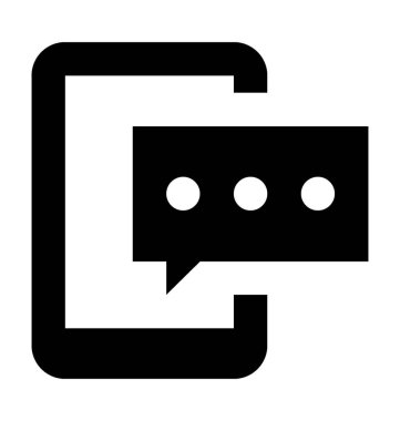 Mobil sohbet düz vektör simgesi