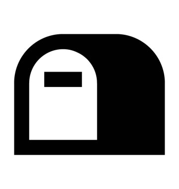 Posta kutusu düz vektör simgesi