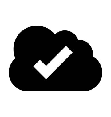 Bulut kabul düz vektör simgesi