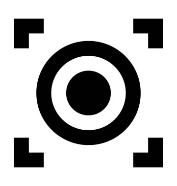 Odak aracı düz vektör simgesi