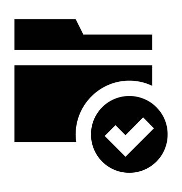 Düz vektör simgesi klasör işaretlendi