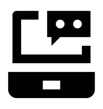 Online sohbet düz vektör simgesi