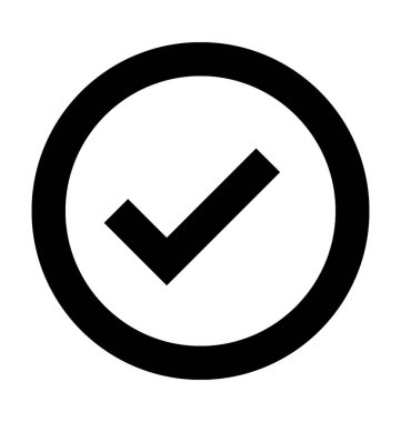 Onay işareti düz vektör simgesi