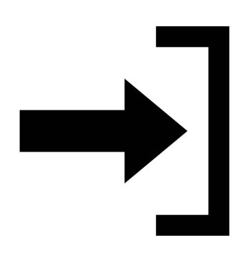 Sağ ok düz vektör simgesi