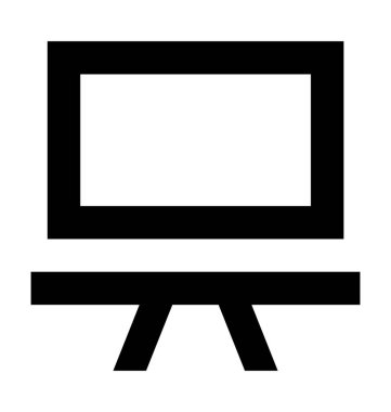 Beyaz tahta düz vektör simgesi