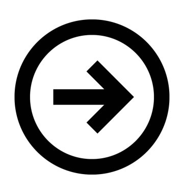 Sağ ok düz vektör simgesi