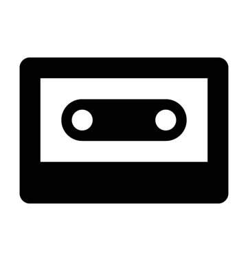 ses kaset düz vektör simgesi