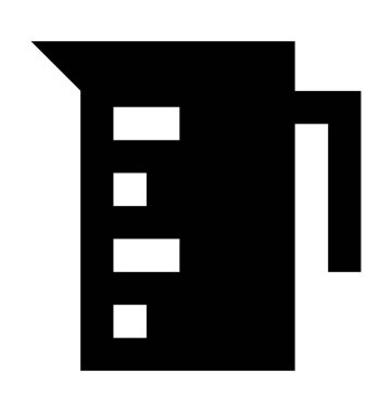 Ölçüm kabı düz vektör simgesi