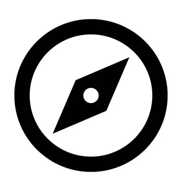 pusula düz vektör simgesi