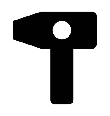 Çekiç Düz Vektör Simgesi 