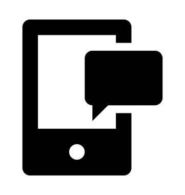 Mobil ileti düz vektör simgesi