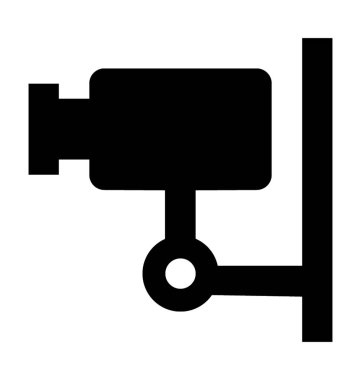 Güvenlik kamera düz vektör simgesi