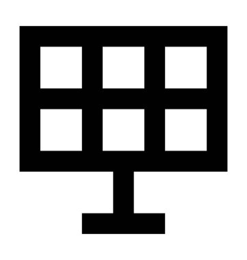 Güneş paneli düz vektör simgesi