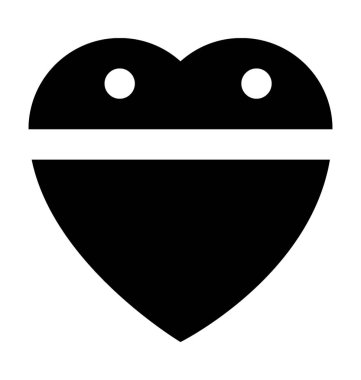 Kalp etiketi düz vektör simgesi