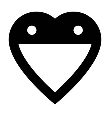 Kalp etiketi düz vektör simgesi