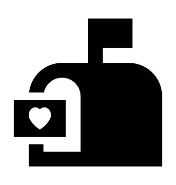 Retro mektup düz vektör simgesi