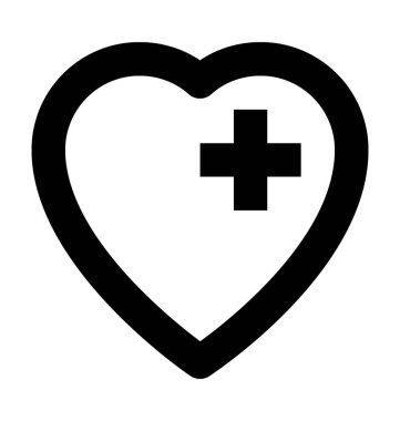 Kalp düz vektör simgesi ekleme