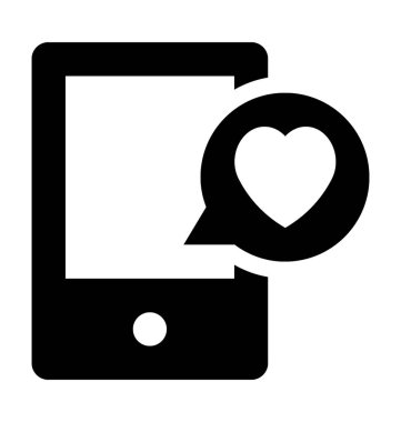 Online aşk düz vektör simgesi