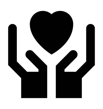 Kalp bakım düz vektör simgesi