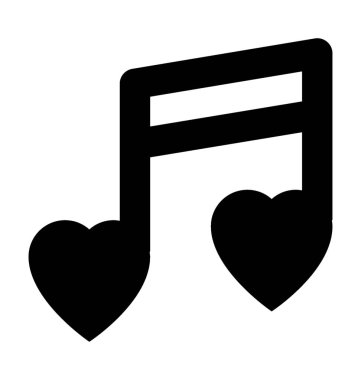 Romantik müzik düz vektör simgesi