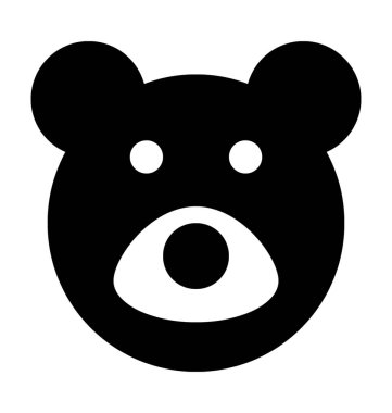 Oyuncak ayı düz vektör simgesi