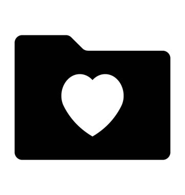 klasör düz vektör simgesi seviyorum