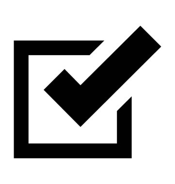 Onay kutusunu düz vektör simgesi 