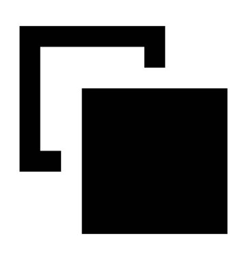 Üst üste gelen kareler düz vektör simgesi 