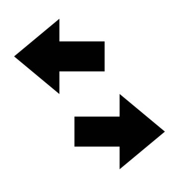 Oklar düz vektör simge karşısında 