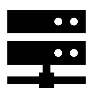 Sunucu raf düz vektör simgesi 