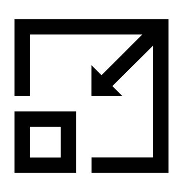 Pencere düz vektör simgesi yeniden boyutlandırma 