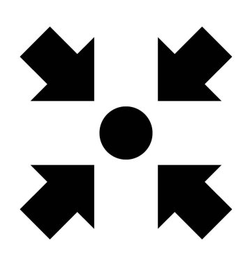 İçe oklar düz vektör simgesi 