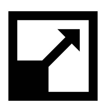 Resize Meydanı düz vektör simgesi 