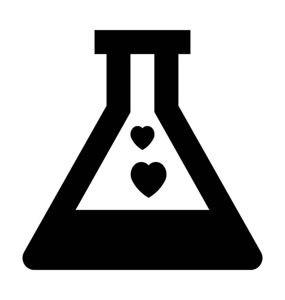 Liefde Chemie Platte Vector Icon — Stockvector