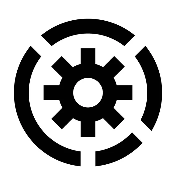 ไอคอนเวกเตอร แบนของ Cogwheel — ภาพเวกเตอร์สต็อก