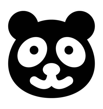 Panda düz vektör simgesi