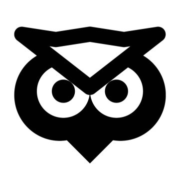 Baykuş düz vektör simgesi