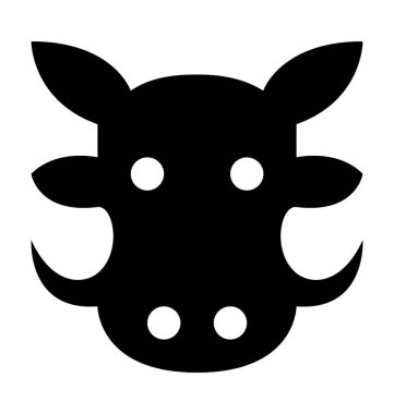 Öküz düz vektör simgesi