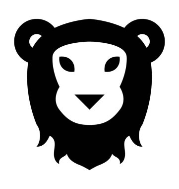 Aslan düz vektör simgesi