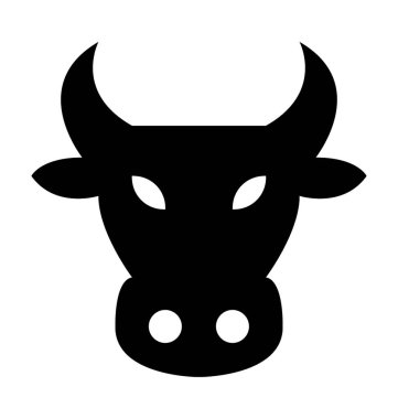 Öküz düz vektör simgesi